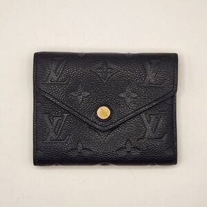 Louis Vuitton Victorine Wallet Empreinte Black Leather Coins Cards Bill Monogram
